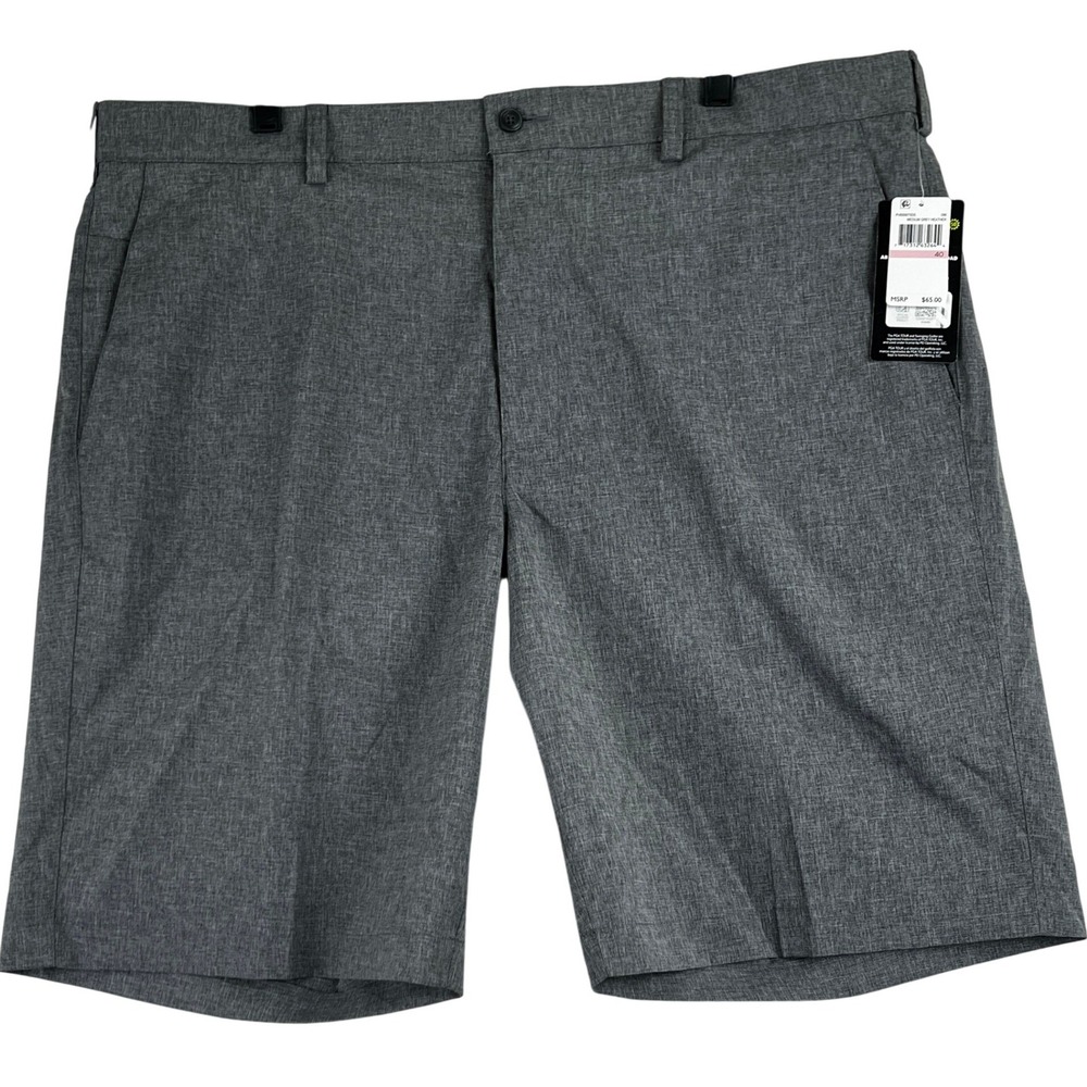 PGA Tour Golf Shorts Mens 40 Grey Heather Athletic Performance Stretch Golfcore